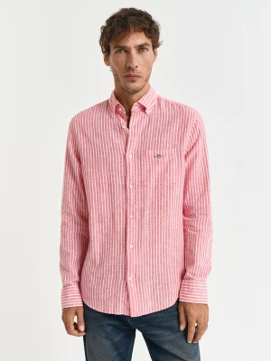 Koszula z lnu i bawełny w paski Regular Fit GANT