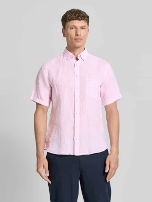 Koszula z lnu o kroju regular fit z kołnierzykiem typu button down FYNCH-HATTON