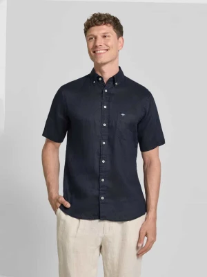 Koszula z lnu o kroju regular fit z kołnierzykiem typu button down FYNCH-HATTON