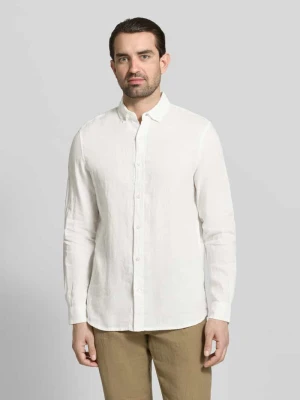 Koszula z lnu o kroju regular fit z kołnierzykiem typu button down Scotch & Soda