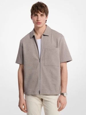 Koszula z mieszanki bawełny o podwójnym splocie z zapięciem na suwak Michael Kors Mens