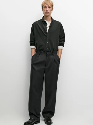 Koszula Z Mikrosztruksu Regular Fit - Szmaragdowoniebieski - Massimo Dutti - Male