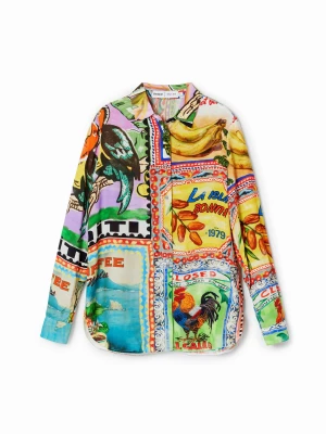 Koszula z pocztówkami arty Stella Jean Desigual