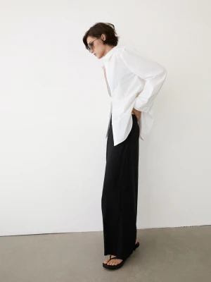 Koszula Z Popeliny 100% Bawełny - Biały - - Massimo Dutti - Kobieta