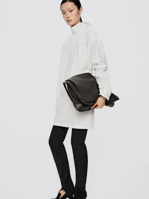 Koszula Z Popeliny Oversize Ze Stójką – Limited Edition - Biały - Massimo Dutti - Female