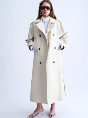 Koszula z popeliny z kołnierzem kominowym błękitny - Kobieta - - MANGO