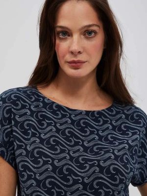 Koszula z printem granatowa Moodo