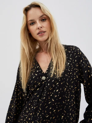 Koszula z printem i ozdobnym guzikiem Moodo