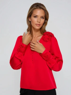 Koszula z różami czerwona Moodo