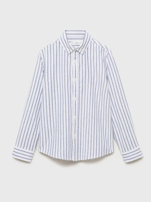 Zdjęcie produktu Koszula z tkaniny Oxford w paski niebieski - Dzieci - - MANGO KIDS