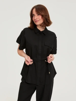 Koszula z wiązaniem czarna Moodo