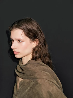 Koszula Z Wiązaniem Przy Szyi - Brązowy - - Massimo Dutti - Kobieta