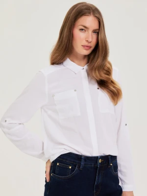 Koszula z wiskozy biała Moodo