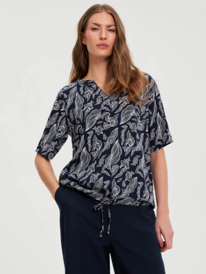 Koszula z wiskozy granatowa Moodo