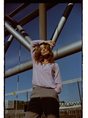 Koszula z wiskozy różowa Moodo