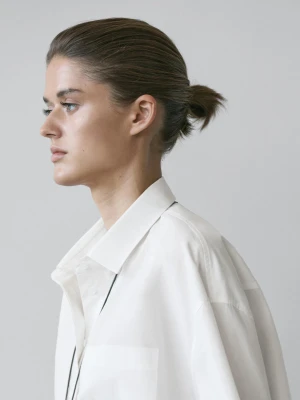 Koszula Ze 100% Bawełny - Biały - - Massimo Dutti - Kobieta