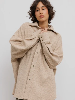 Koszula ze strukturalnej tkaniny w kolorze CLASSIC BEIGE- BOOTES-UNI Marsala