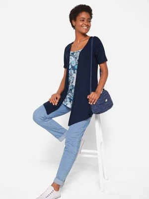 Koszulka 2 w 1 z nadrukiem i okrągłym dekoltem bonprix