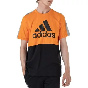 Koszulka adidas Essentials Colorblock Single Jersey HE4328 - czarno-pomarańczowa