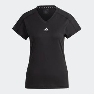 Koszulka AEROREADY Train Essentials Minimal Branding V-Neck Adidas czarny