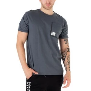 Koszulka Alpha Industries Label Pocket T 136501136 - granatowa