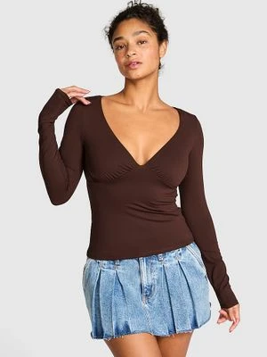 PINK Koszulka Base Stretch Ruched z długim rękawem Victoria's Secret