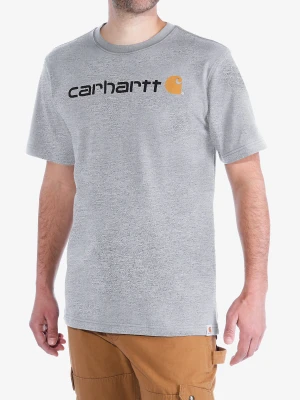 Koszulka bawełniana Carhartt Core Logo T-Shirt S/S - heather grey