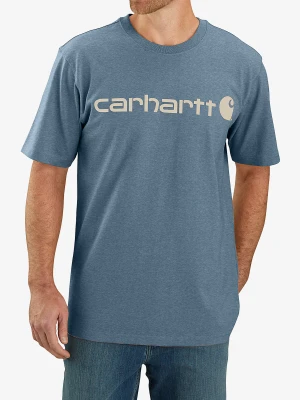 Koszulka bawełniana Carhartt Core Logo T-Shirt S/S - thundercloud heather