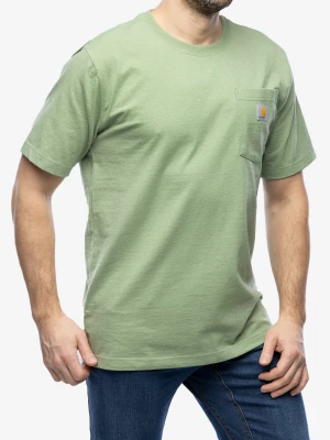 Koszulka bawełniana Carhartt K87 Pocket S/S T-Shirt - loden frost heather