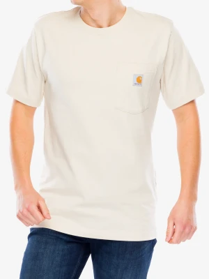 Koszulka bawełniana Carhartt K87 Pocket S/S T-Shirt - oat milk