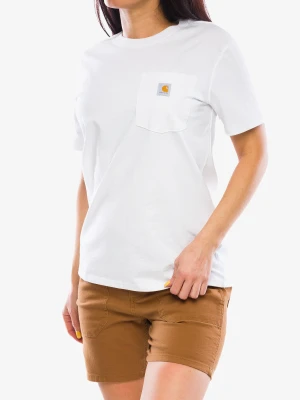 Koszulka bawełniana Carhartt Workwear Pocket S/S T-Shirt - white