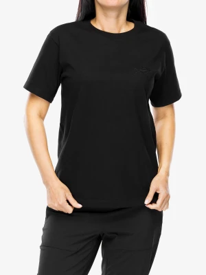 Koszulka bawełniana damska Arcteryx Kragg Cotton Little Bird Crew SS - black/black