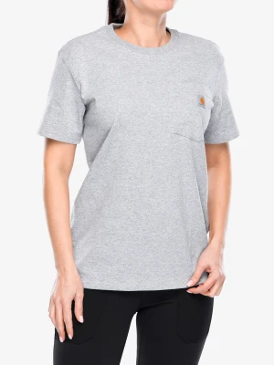 Koszulka bawełniana damska Carhartt Workwear Pocket S/S T-Shirt - heather grey