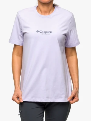 Koszulka bawełniana damska Columbia Boundless Beauty SS Tee - purple/rho.