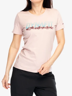 Koszulka bawełniana damska Dynafit Graphic CO S/S Tee - pale rose/range