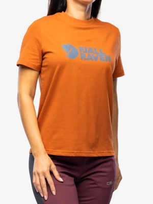 Koszulka bawełniana damska Fjallraven Logo Tee - terracotta brown