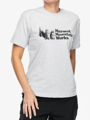 Koszulka bawełniana damska Marmot MMW Tee SS - light grey heather