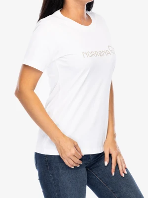 Koszulka bawełniana damska Norrona 29 Cotton Norrona Viking T-Shirt - pure white