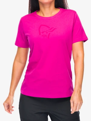 Koszulka bawełniana damska Norrona 29 Cotton Viking T-Shirt - festival fuchsia