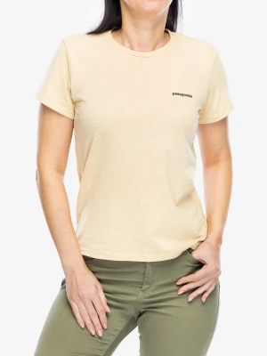 Koszulka bawełniana damska Patagonia P-6 Logo Responsibili-Tee - beeswax tan