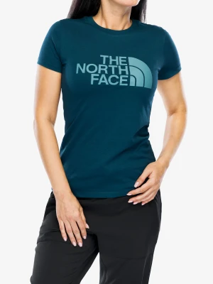 Koszulka bawełniana damska The North Face S/S Easy Tee - midnight petrol/algae blue