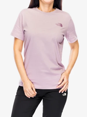 Koszulka bawełniana damska The North Face S/S Redbox Relaxed Tee - purple chalk/midnight muave