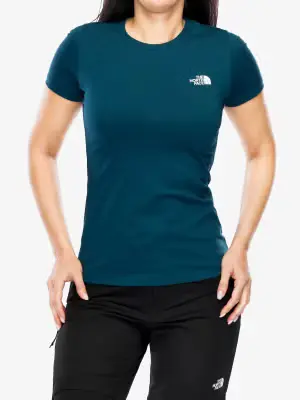 Koszulka bawełniana damska The North Face S/S Simple Dome Tee - midnight petrol