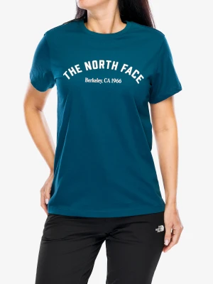 Koszulka bawełniana damska The North Face S/S Tee Varsity Graphic - midnight petrol