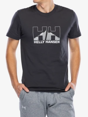 Koszulka bawełniana Helly Hansen Nord Graphic T-Shirt - ebony/ebony