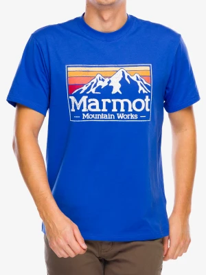 Koszulka bawełniana Marmot MMW Gradient Tee SS - trail blue