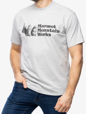 Koszulka bawełniana Marmot MMW Tee S/S - light grey heather