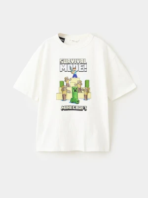 Zdjęcie produktu Koszulka bawełniana Minecraft złamana biel - Dzieci - lata - MANGO KIDS