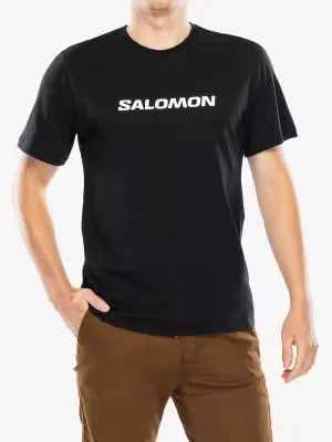 Koszulka bawełniana Salomon Logo Perf S/S Tee - deep black