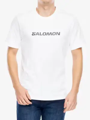 Koszulka bawełniana Salomon Logo Perf S/S Tee - white